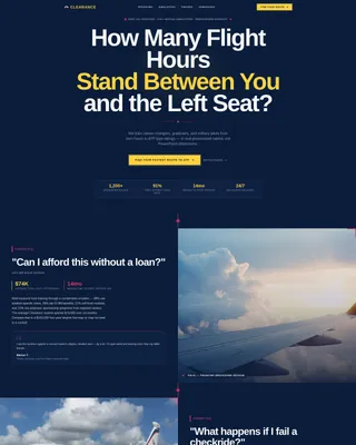 Commercial Pilot Training Landing Page Template