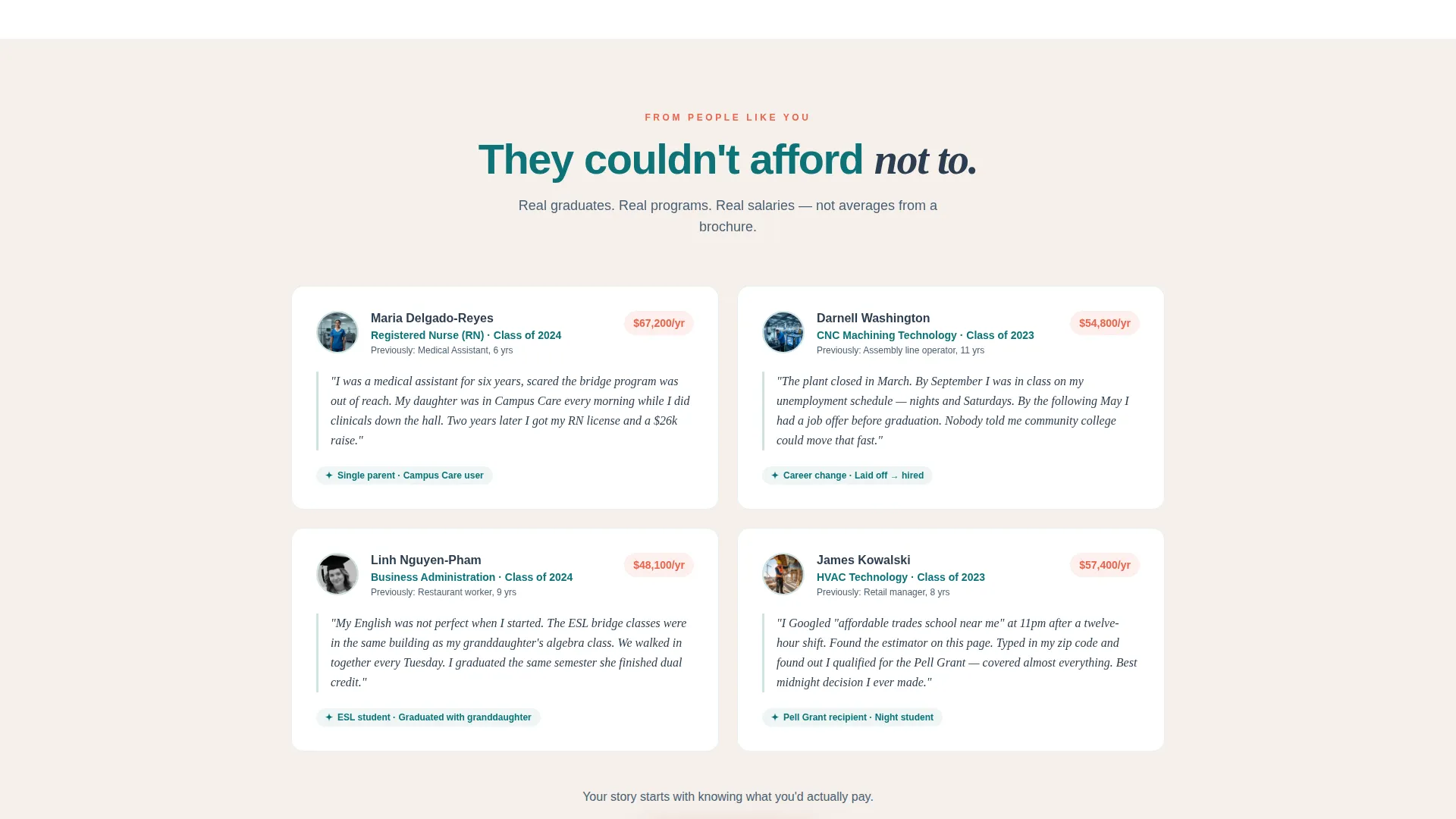 Community College Landing Page Template