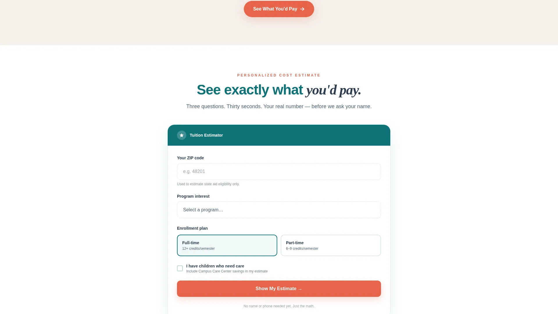 Community College Landing Page Template