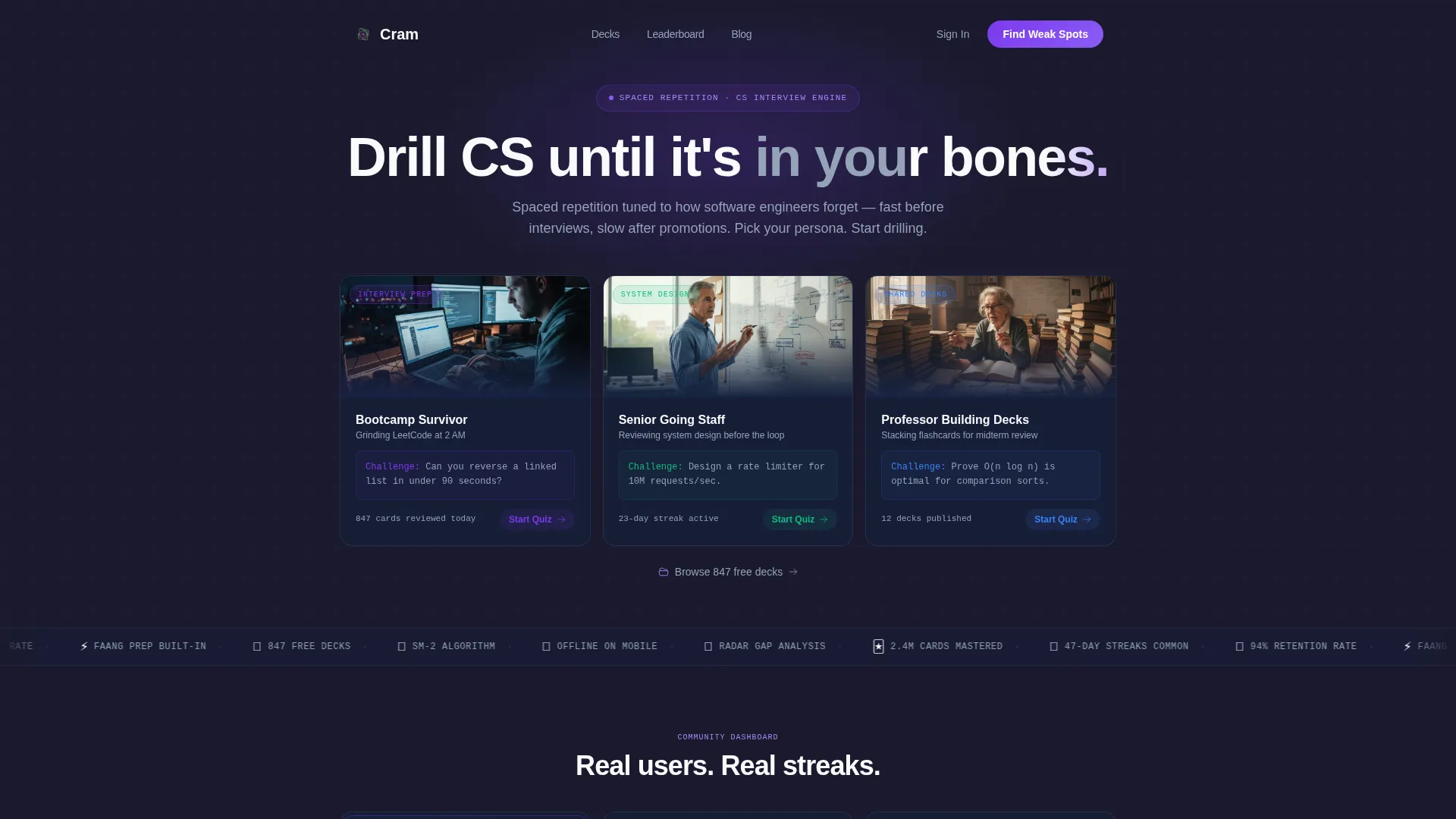 Computer Science Flashcard Landing Page Template