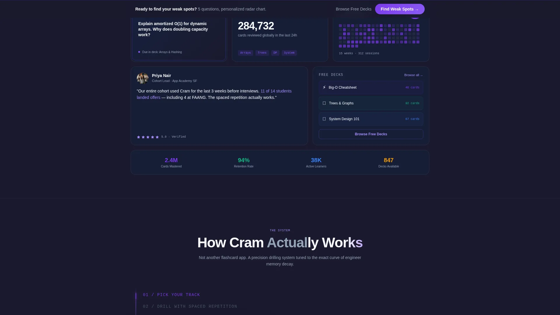 Computer Science Flashcard Landing Page Template