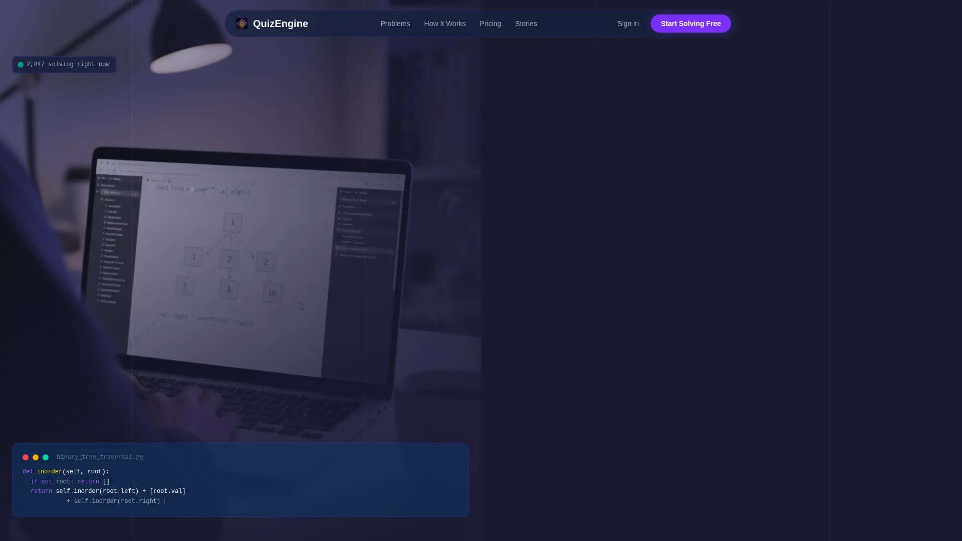 CS Practice & Quiz App Landing Page Template