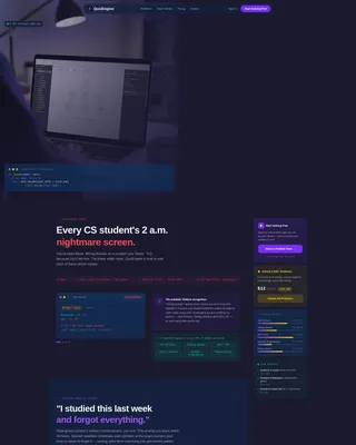 CS Practice & Quiz App Landing Page Template