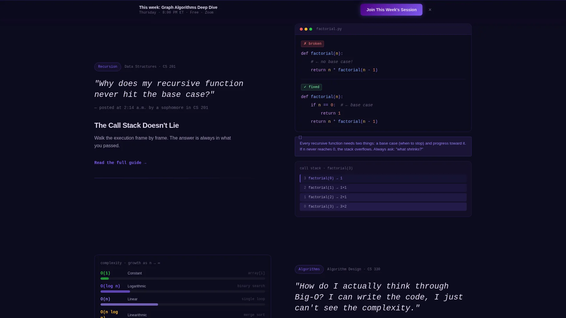 Computer Science Study Community Landing Page