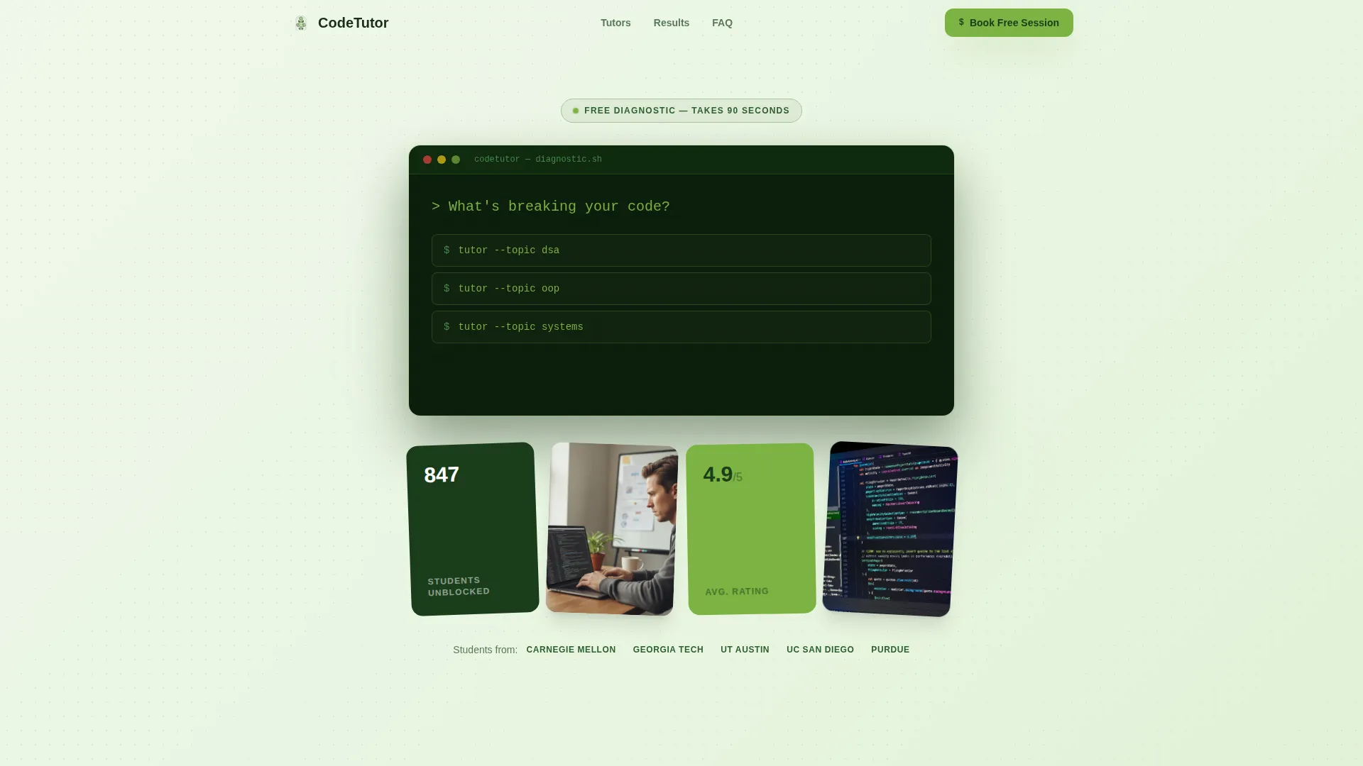 Computer Science Tutoring Landing Page Template
