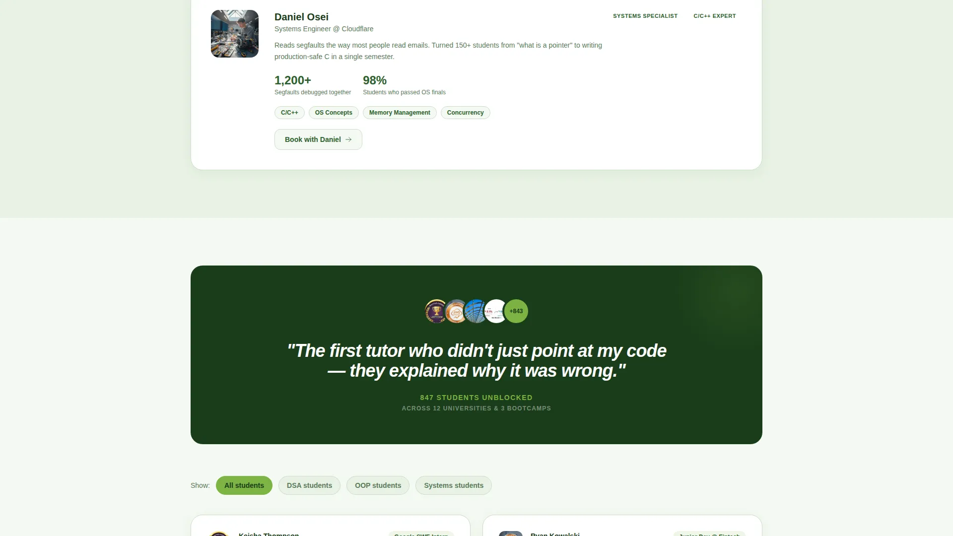 Computer Science Tutoring Landing Page Template
