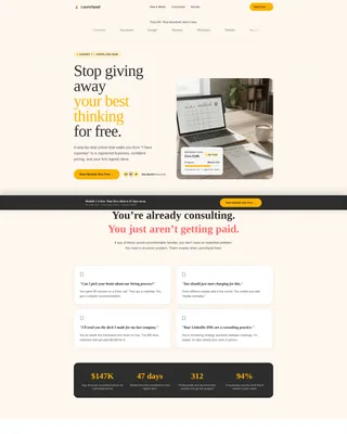 Consulting Course Comparison Table Landing Page
