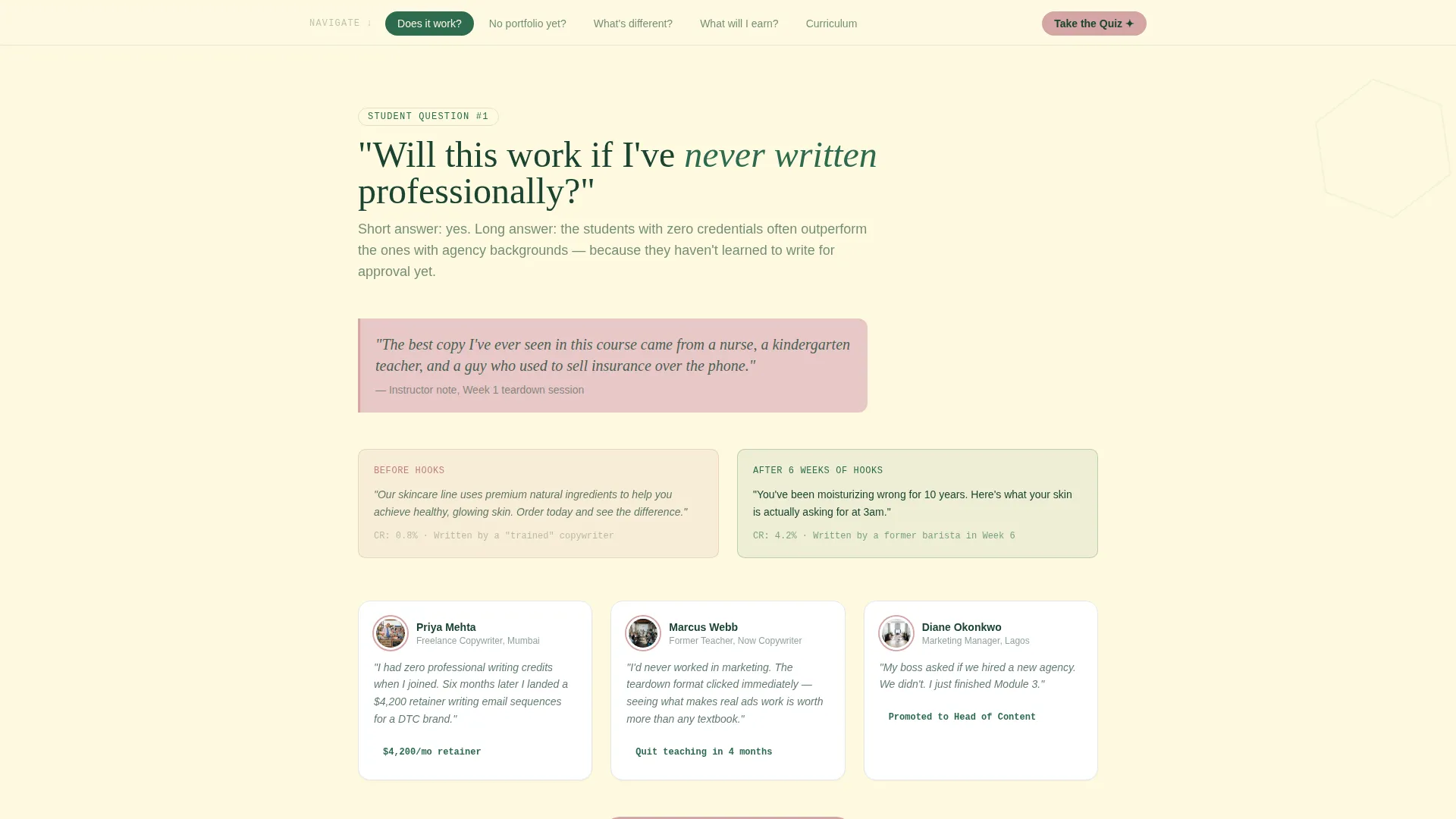 Persuasive Copywriting Course Landing Page Template