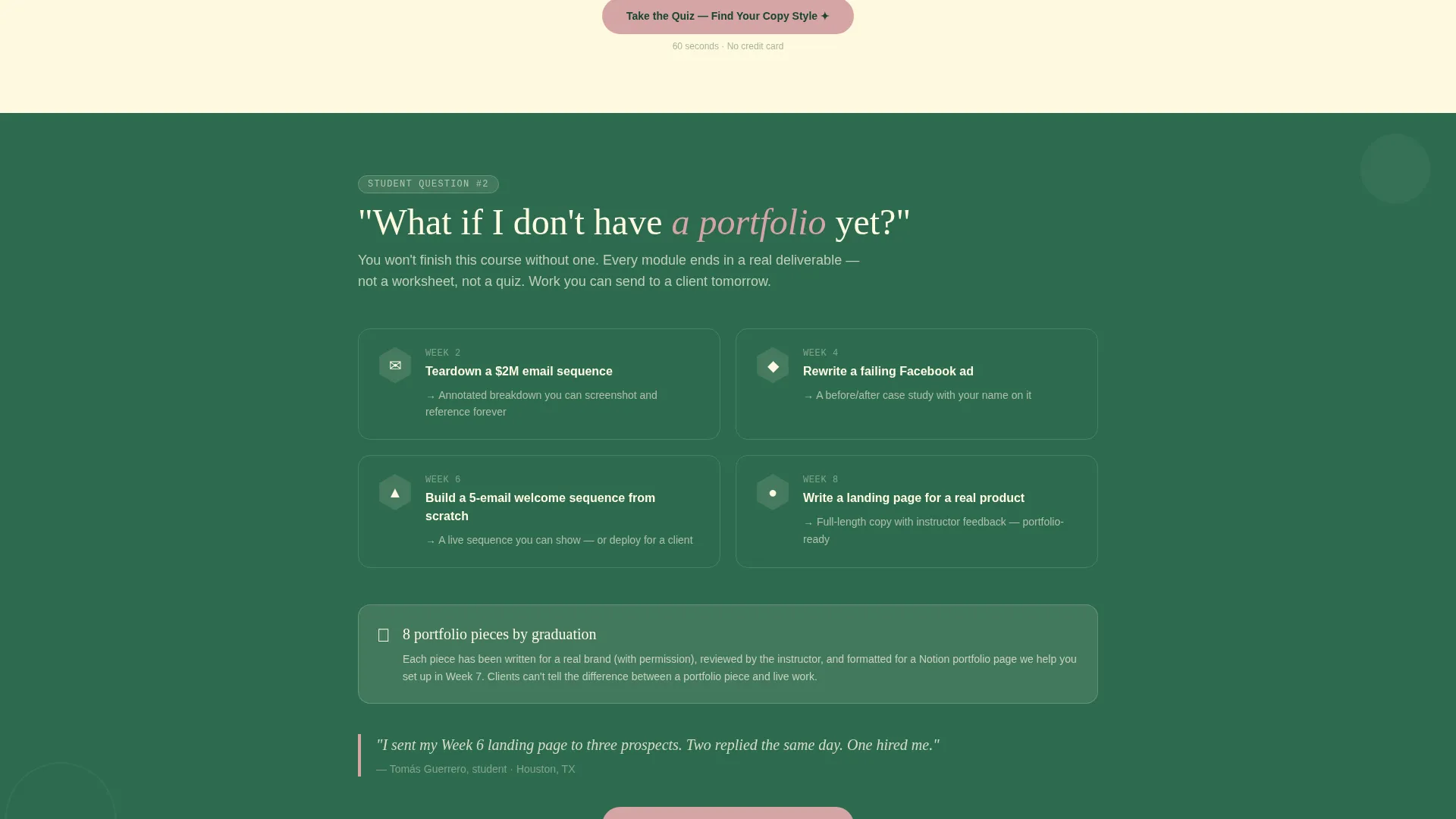 Persuasive Copywriting Course Landing Page Template
