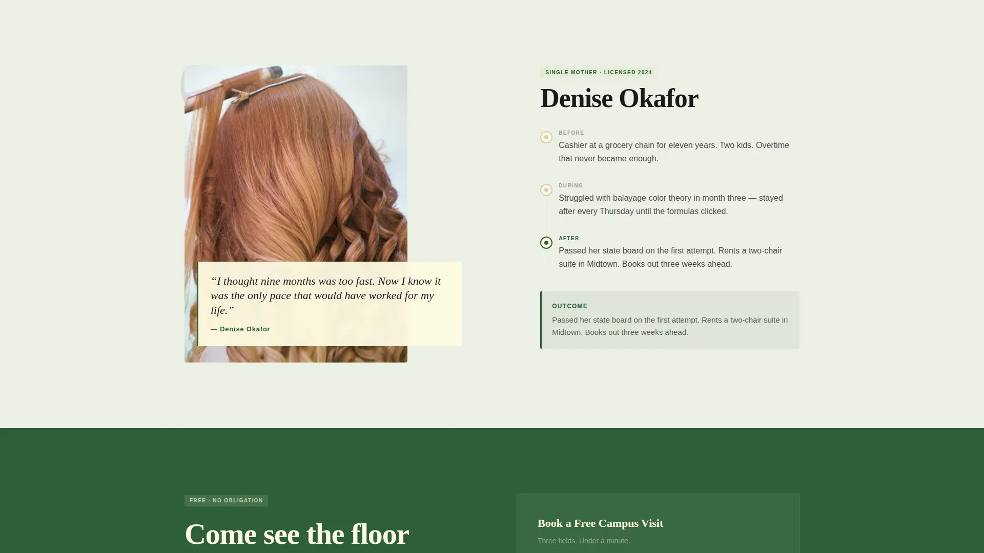 Cosmetology School Landing Page Template