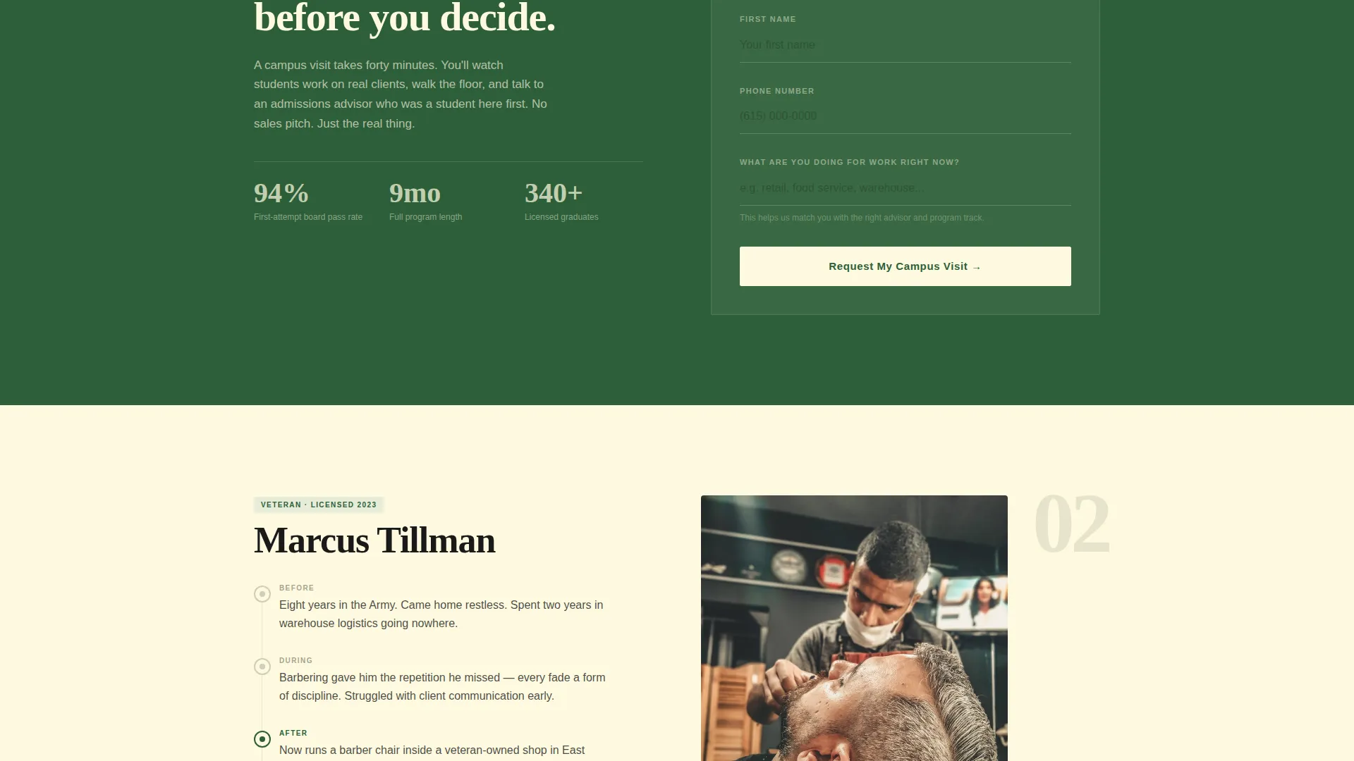 Cosmetology School Landing Page Template