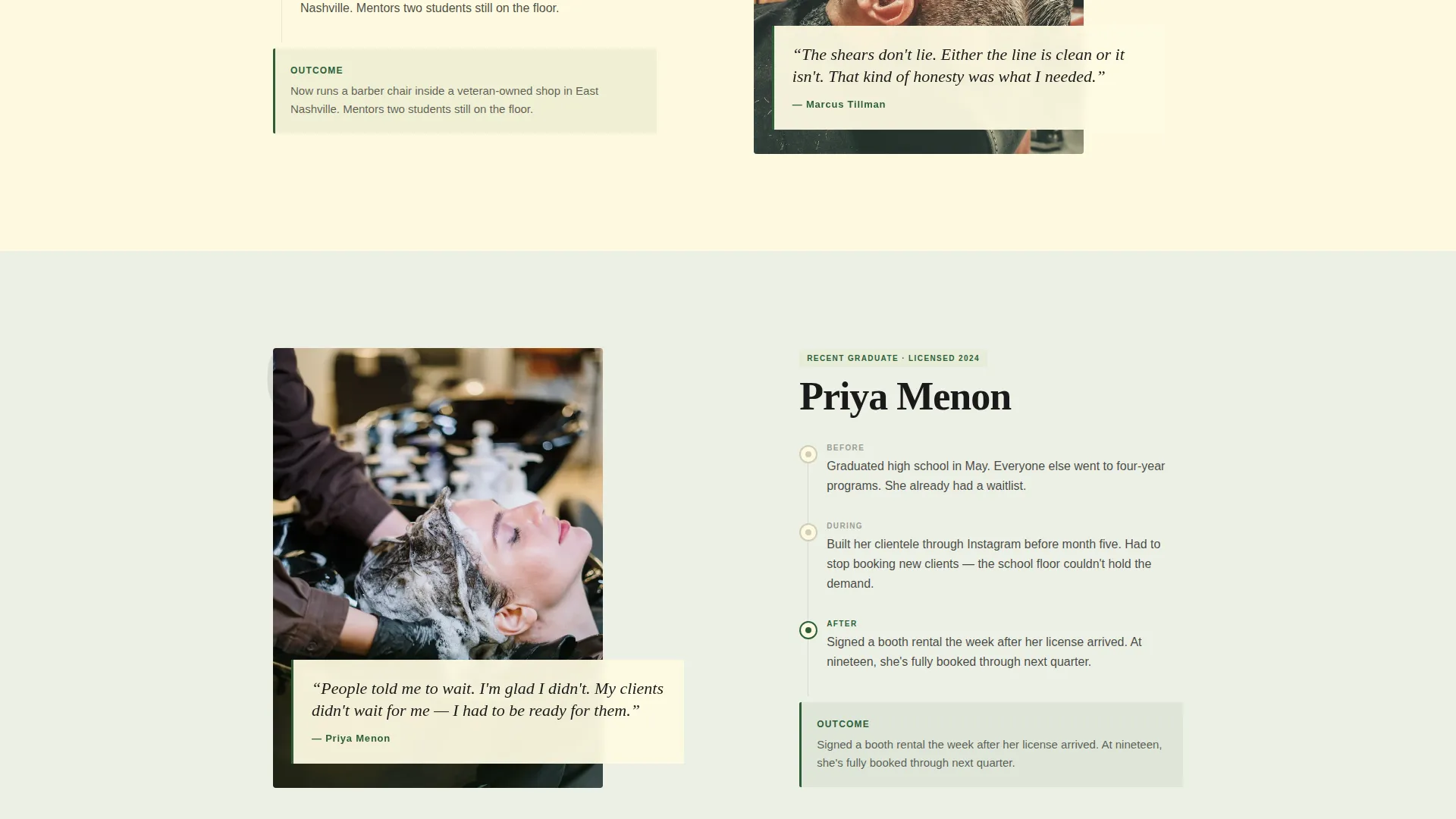 Cosmetology School Landing Page Template