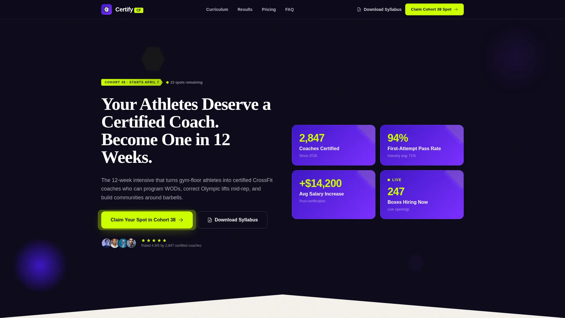 CrossFit Trainer Certification Landing Page Template