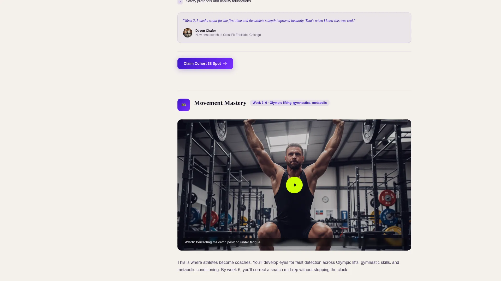 CrossFit Trainer Certification Landing Page Template