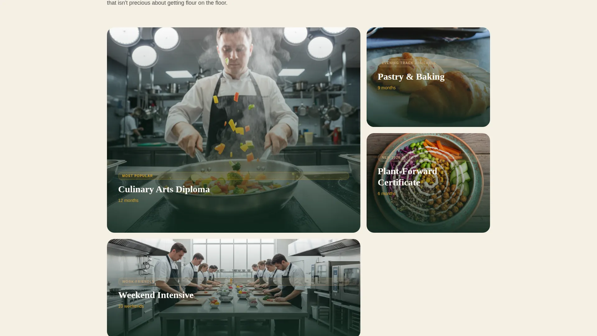 Culinary Arts Institute Landing Page Template