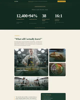 Culinary Arts Institute Landing Page Template