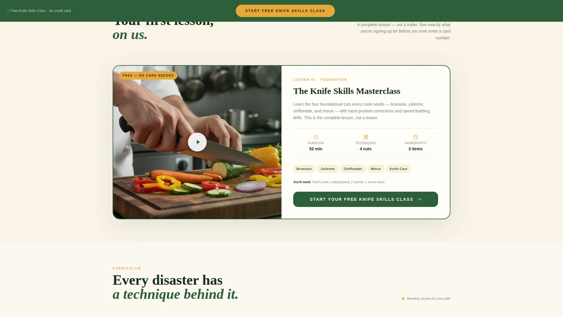 Playful Culinary Institute Landing Page Template
