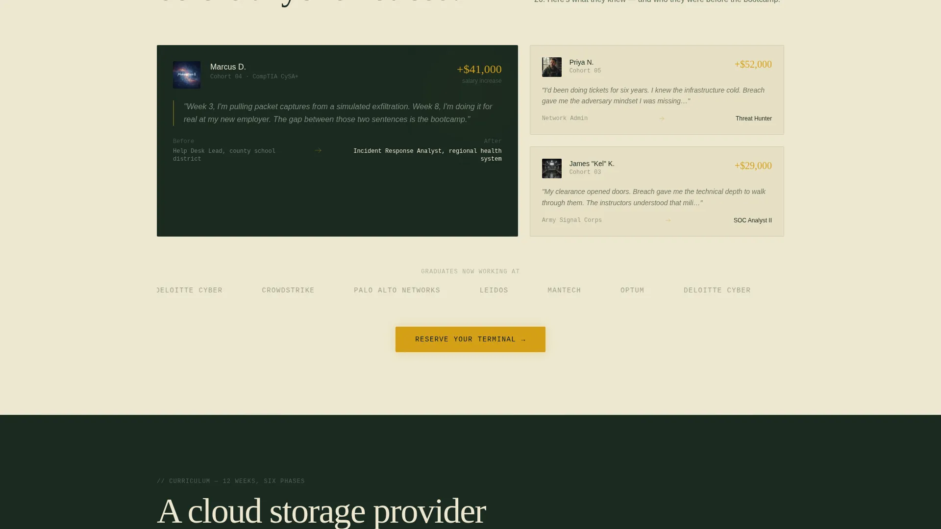 Cybersecurity Bootcamp Landing Page Template