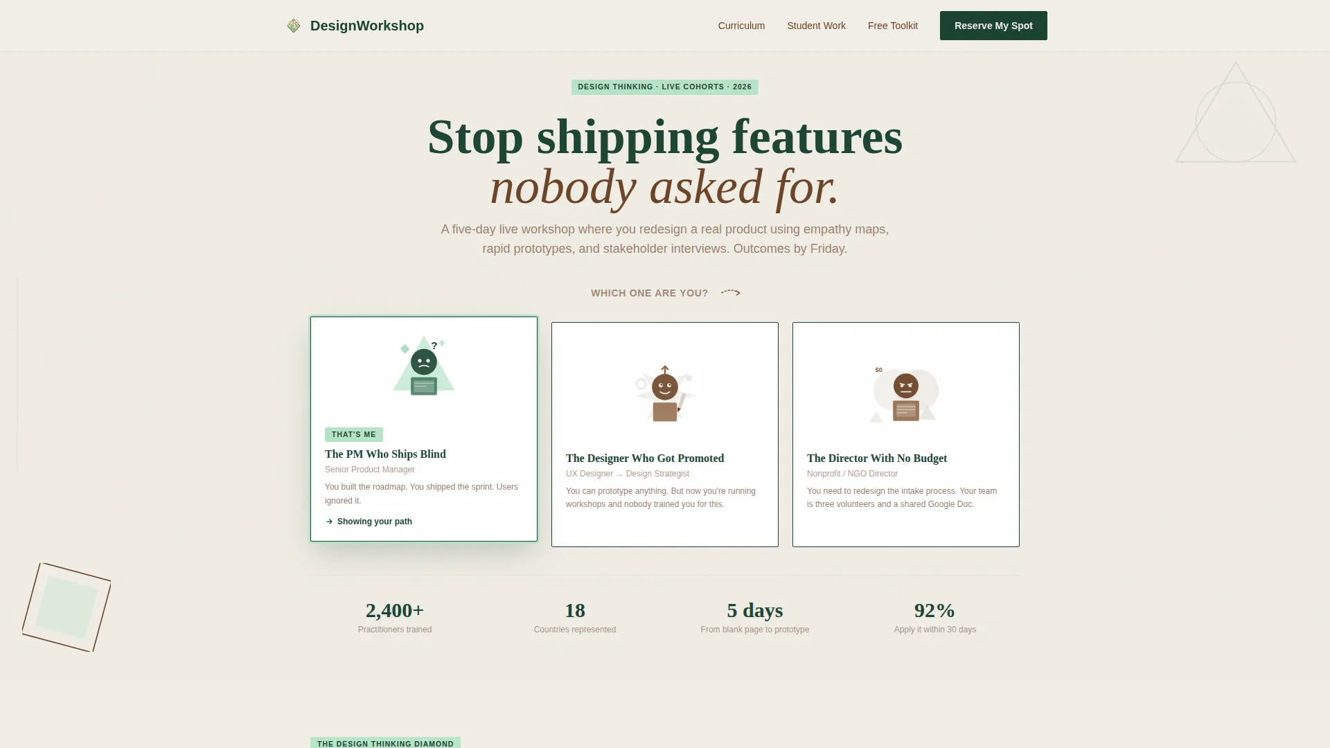Design Thinking Course Landing Page Template