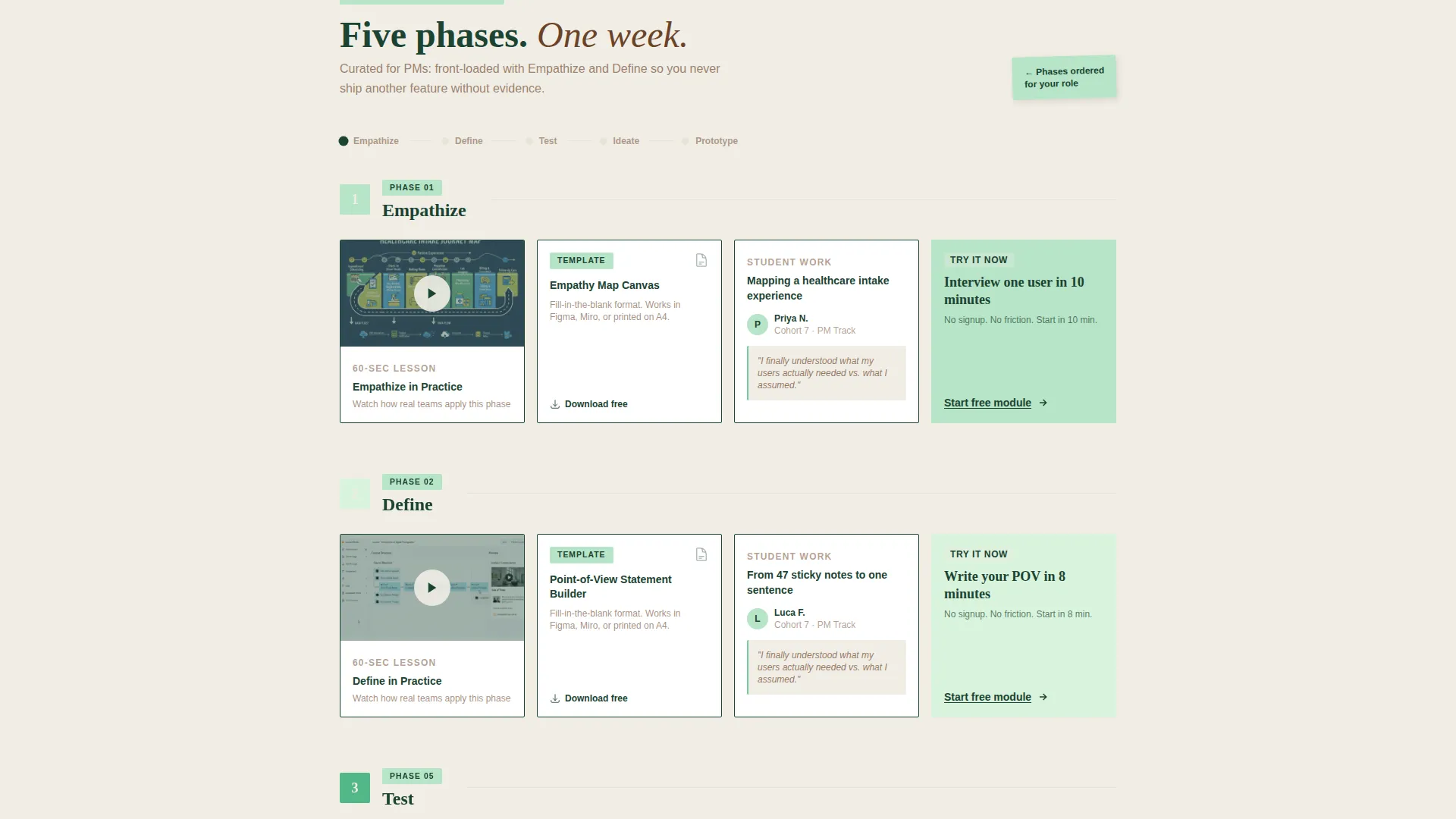 Design Thinking Course Landing Page Template