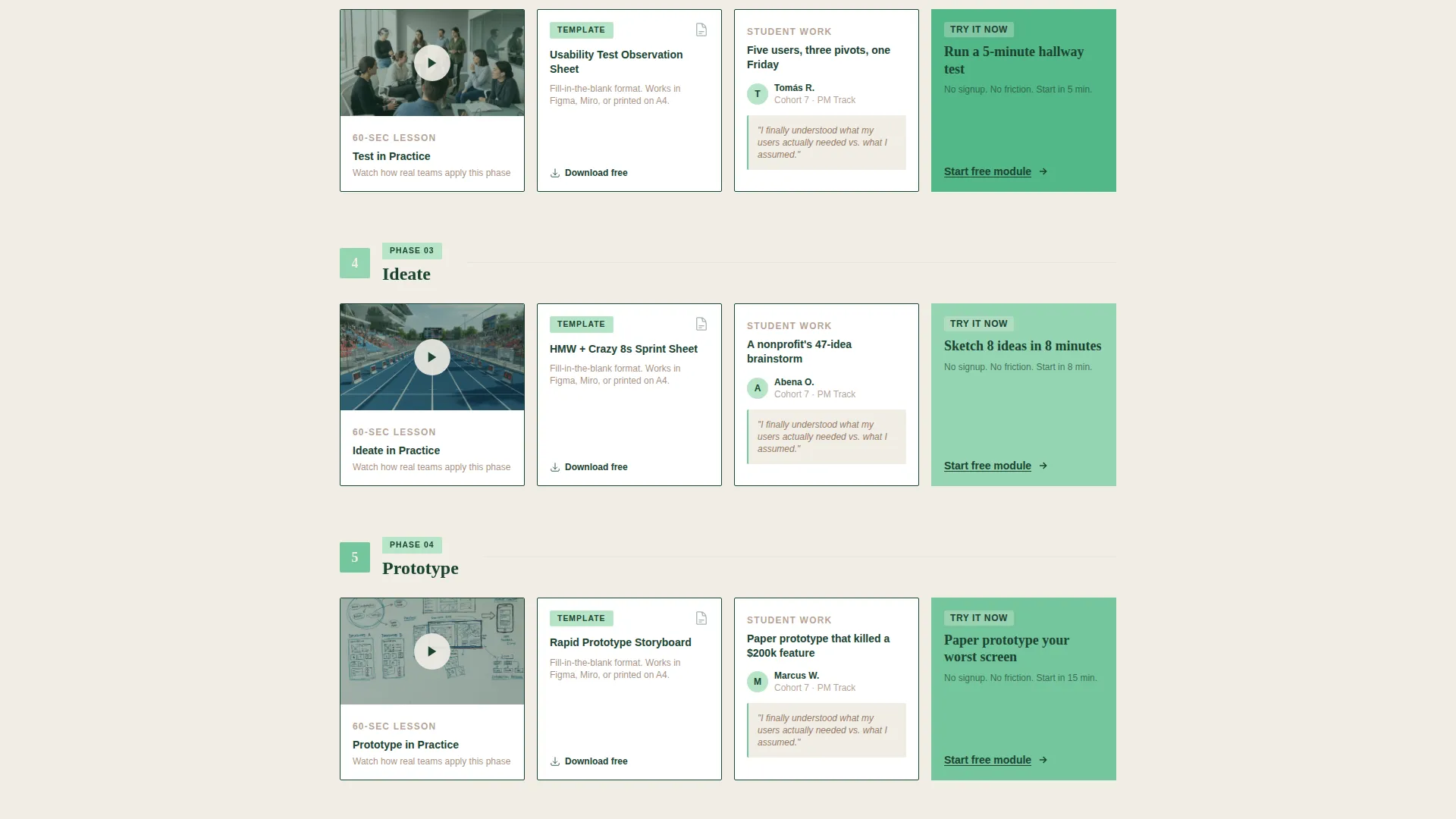 Design Thinking Course Landing Page Template