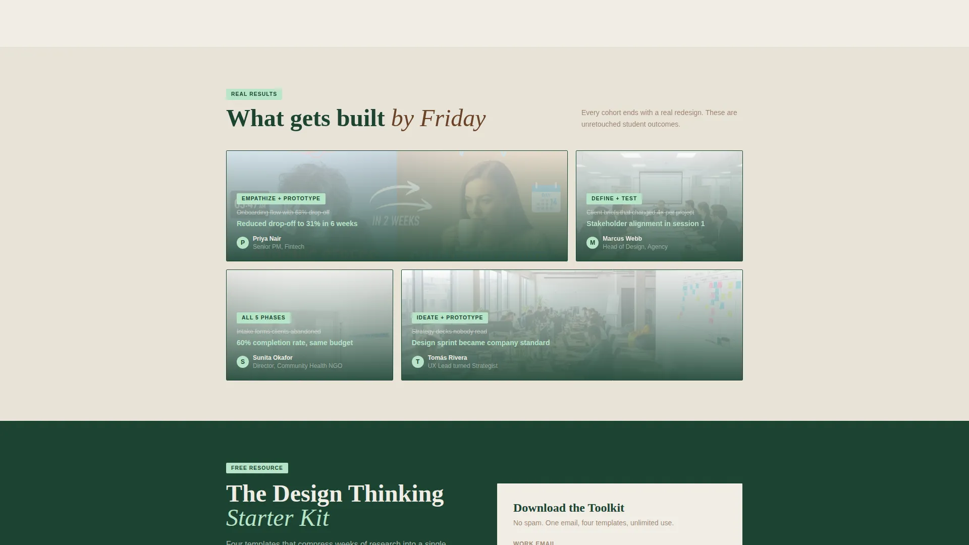 Design Thinking Course Landing Page Template