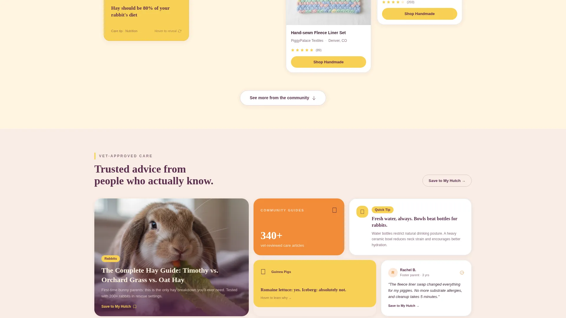 Warm Small Animal Community Landing Page Template