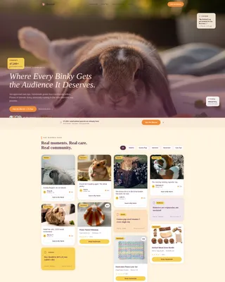 Warm Small Animal Community Landing Page Template
