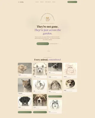 Heartfelt Rainbow Bridge Pet Memorial Landing Page