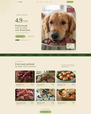 Raw Pet Food Landing Page Template | Gallery + Detail