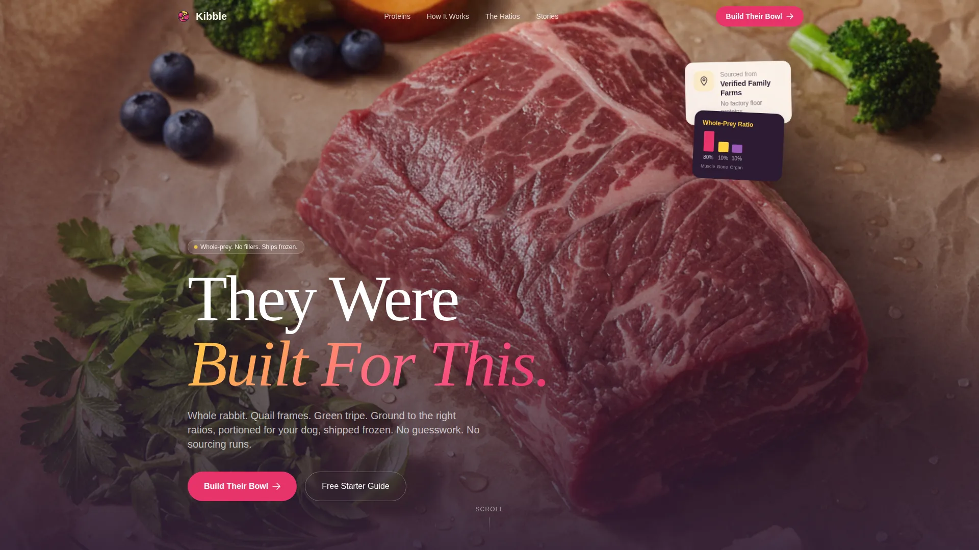 Raw Dog Food Brand Landing Page Template