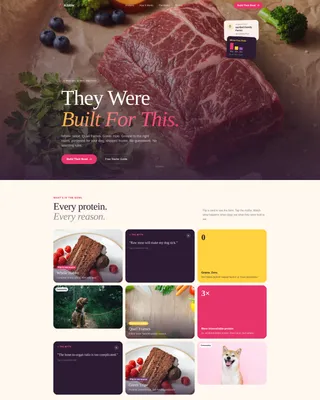 Raw Dog Food Brand Landing Page Template