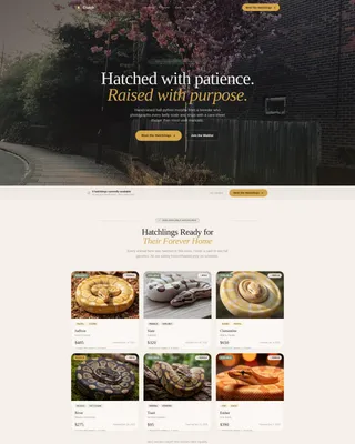 Reptile Breeder Landing Page Template