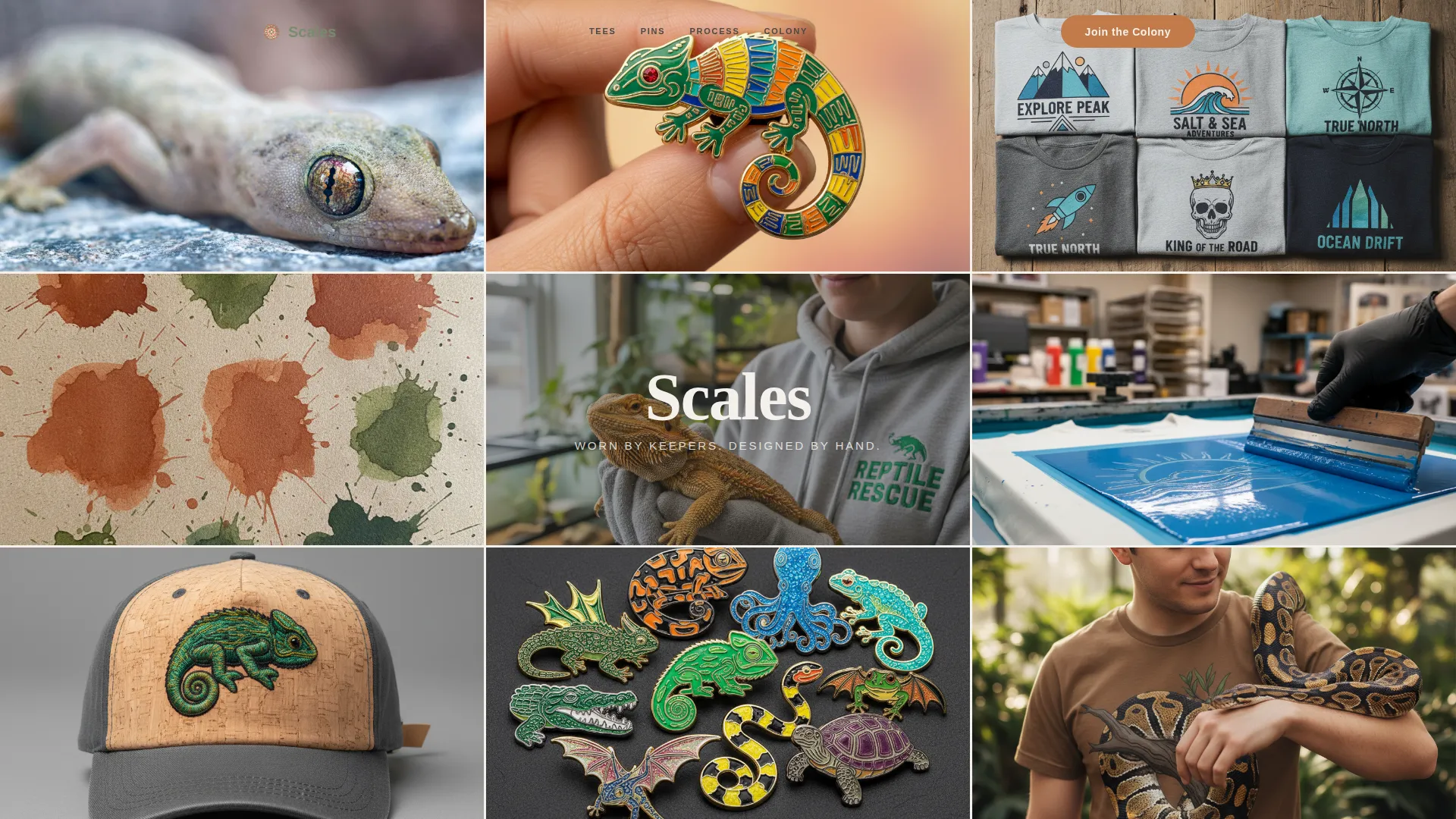 Artisan Reptile Clothing & Accessories Landing Page