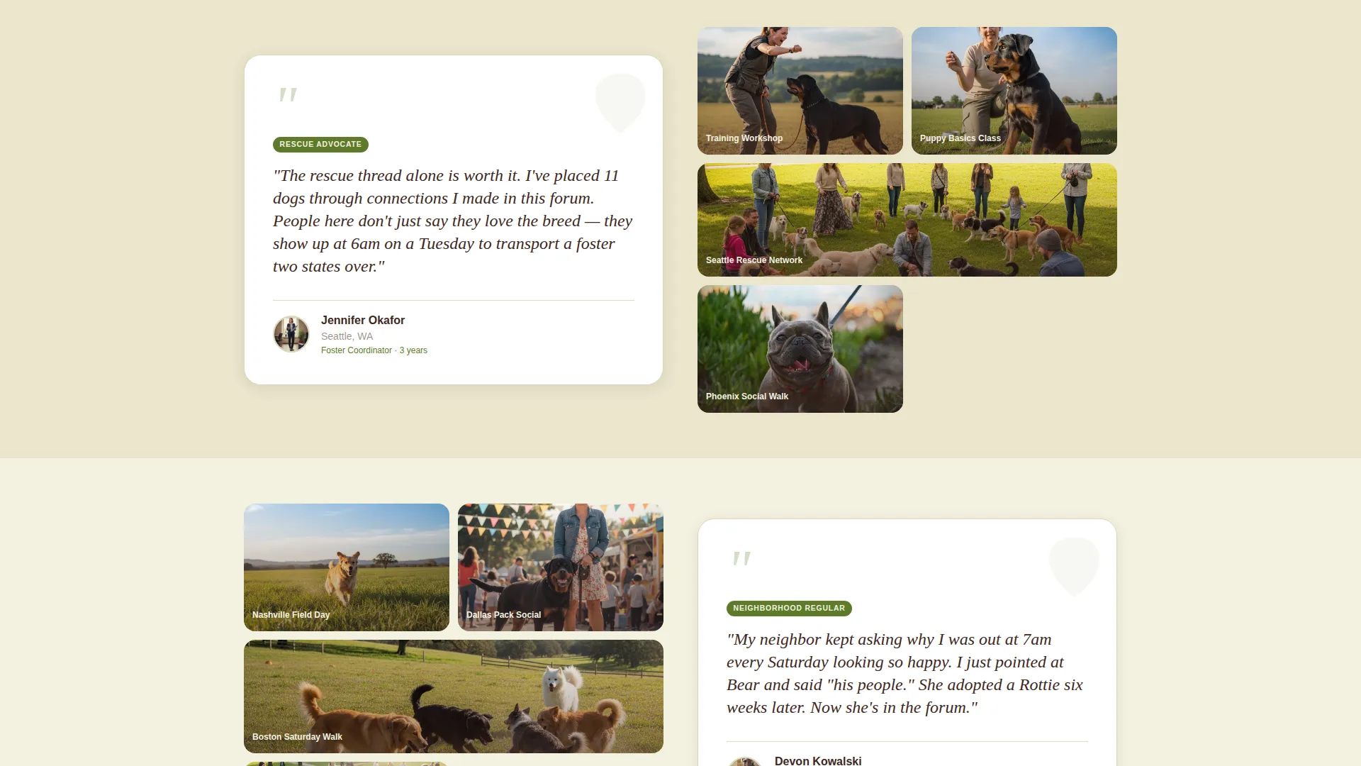 Rottweiler Community Landing Page Template