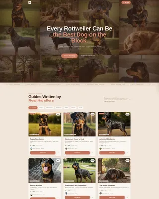 Rottweiler Training Guide Marketplace Landing Page