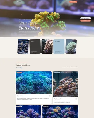 Artisan Saltwater Aquarium Shop Landing Page Template