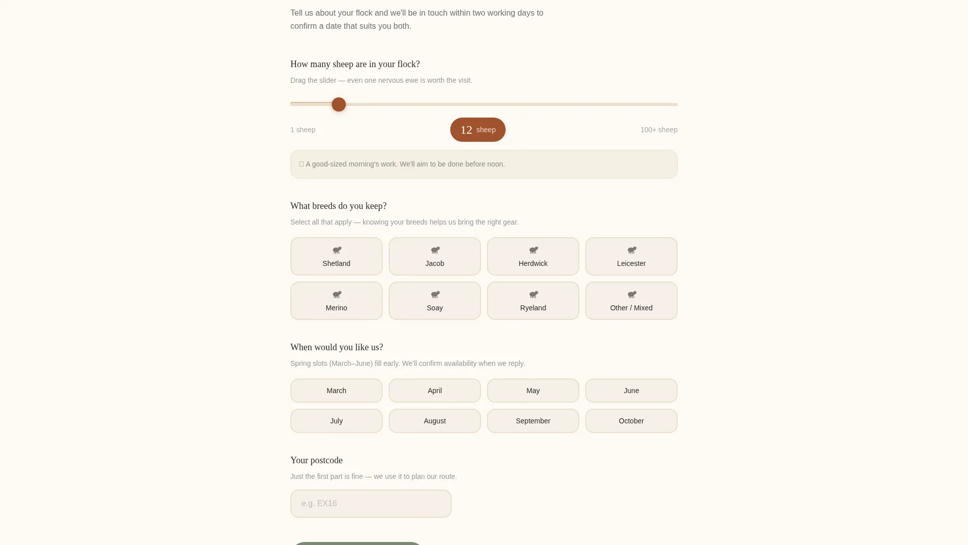 Specialist Livestock & Farm Animal Appointment Booking Website Template