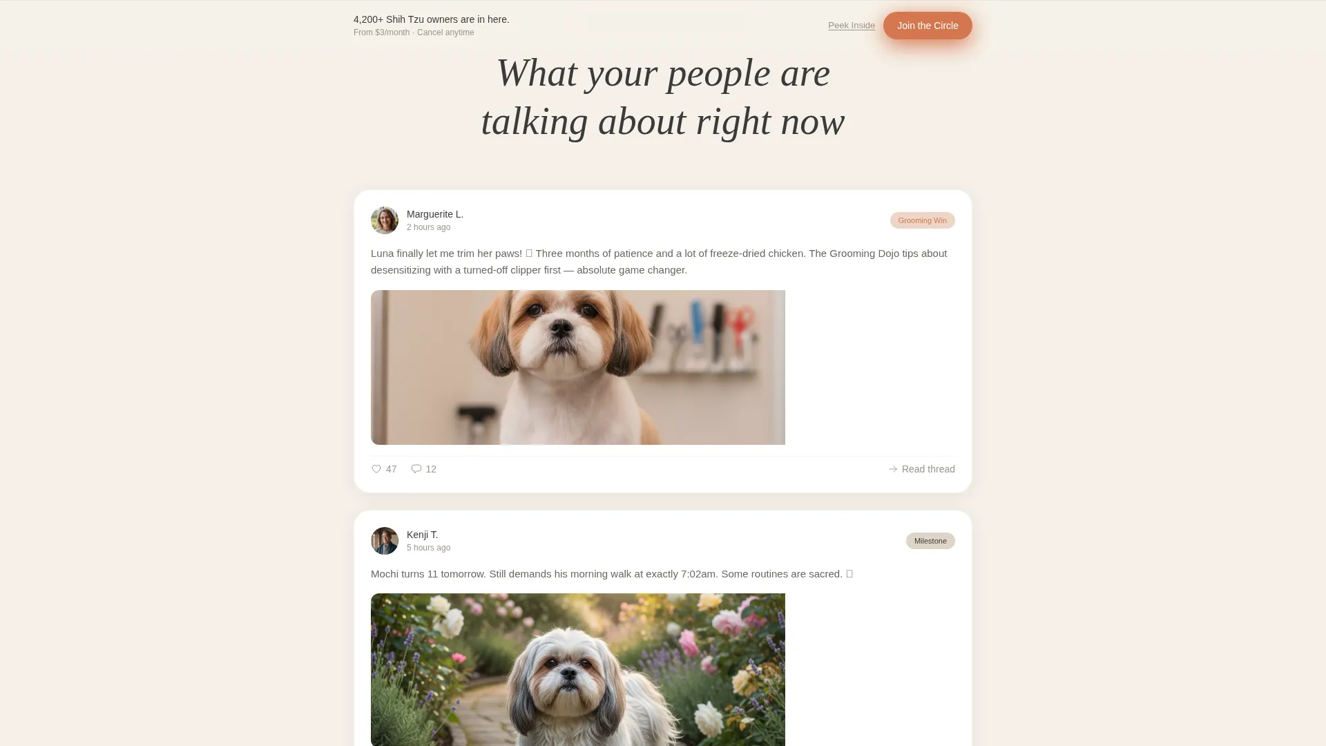 Shih Tzu Community Landing Page Template