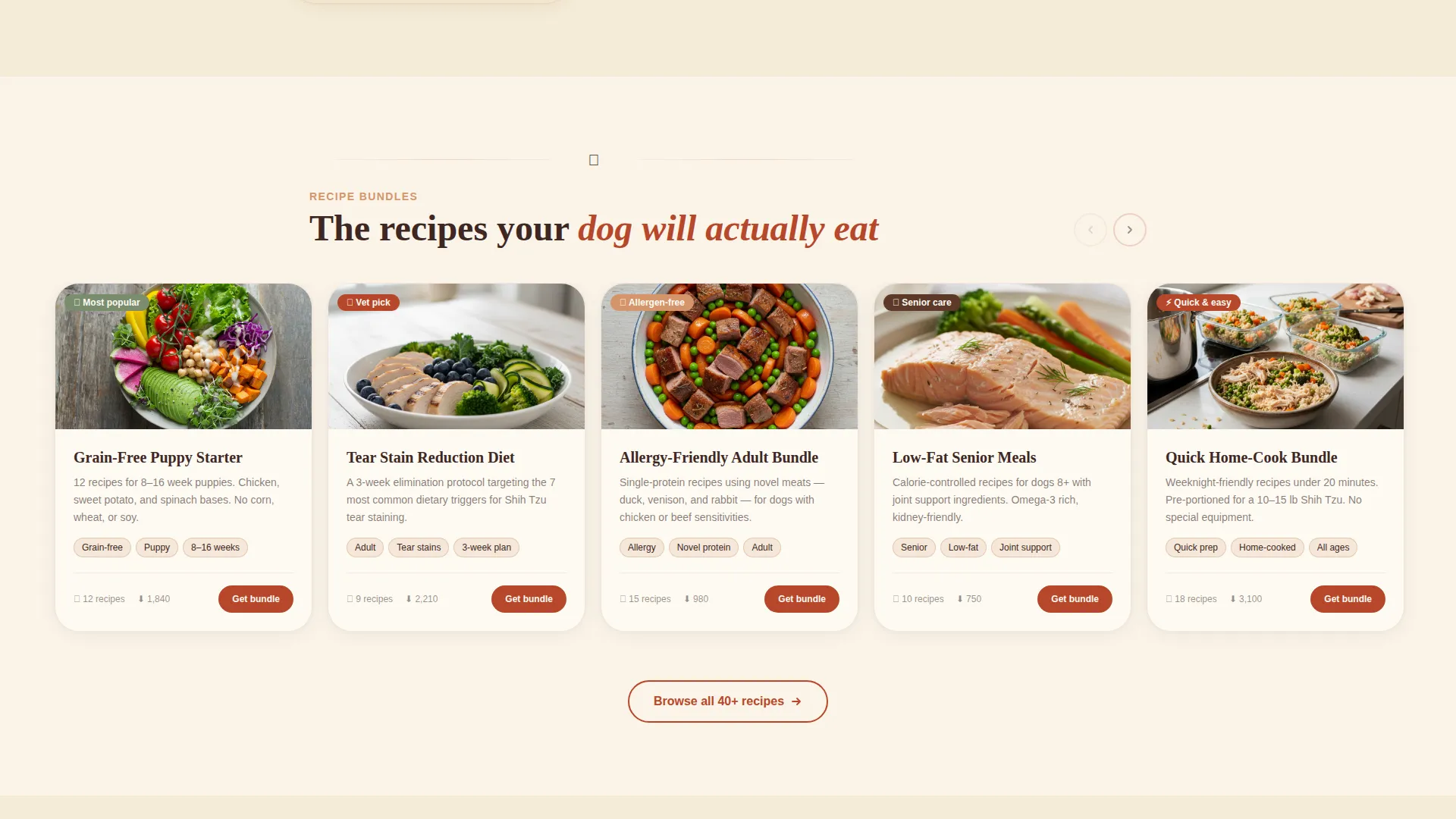 Shih Tzu Diet & Nutrition Landing Page Template