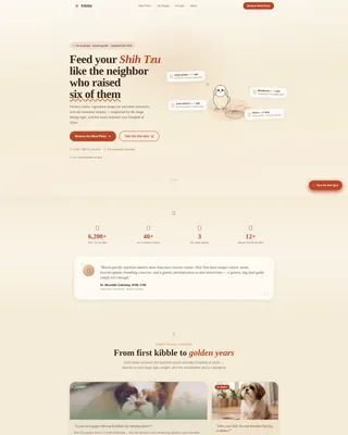 Shih Tzu Diet & Nutrition Landing Page Template