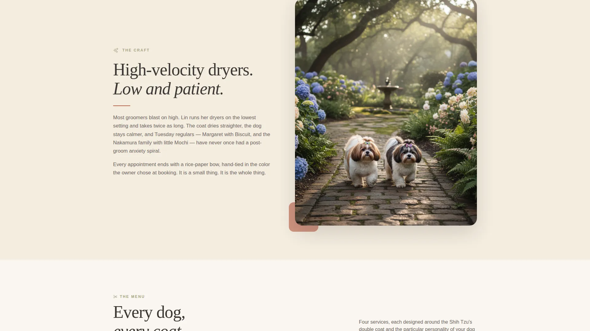 Shih Tzu Grooming Specialist Landing Page Template