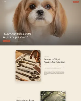 Shih Tzu Grooming Specialist Landing Page Template