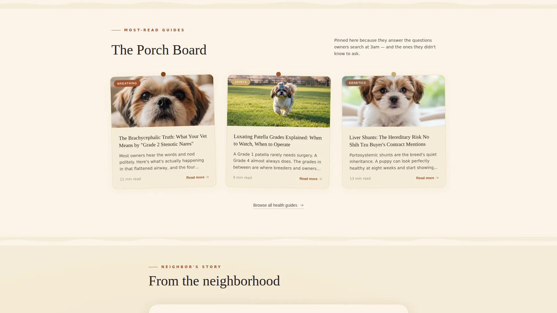 Shih Tzu Health & Genetics Blog Landing Page