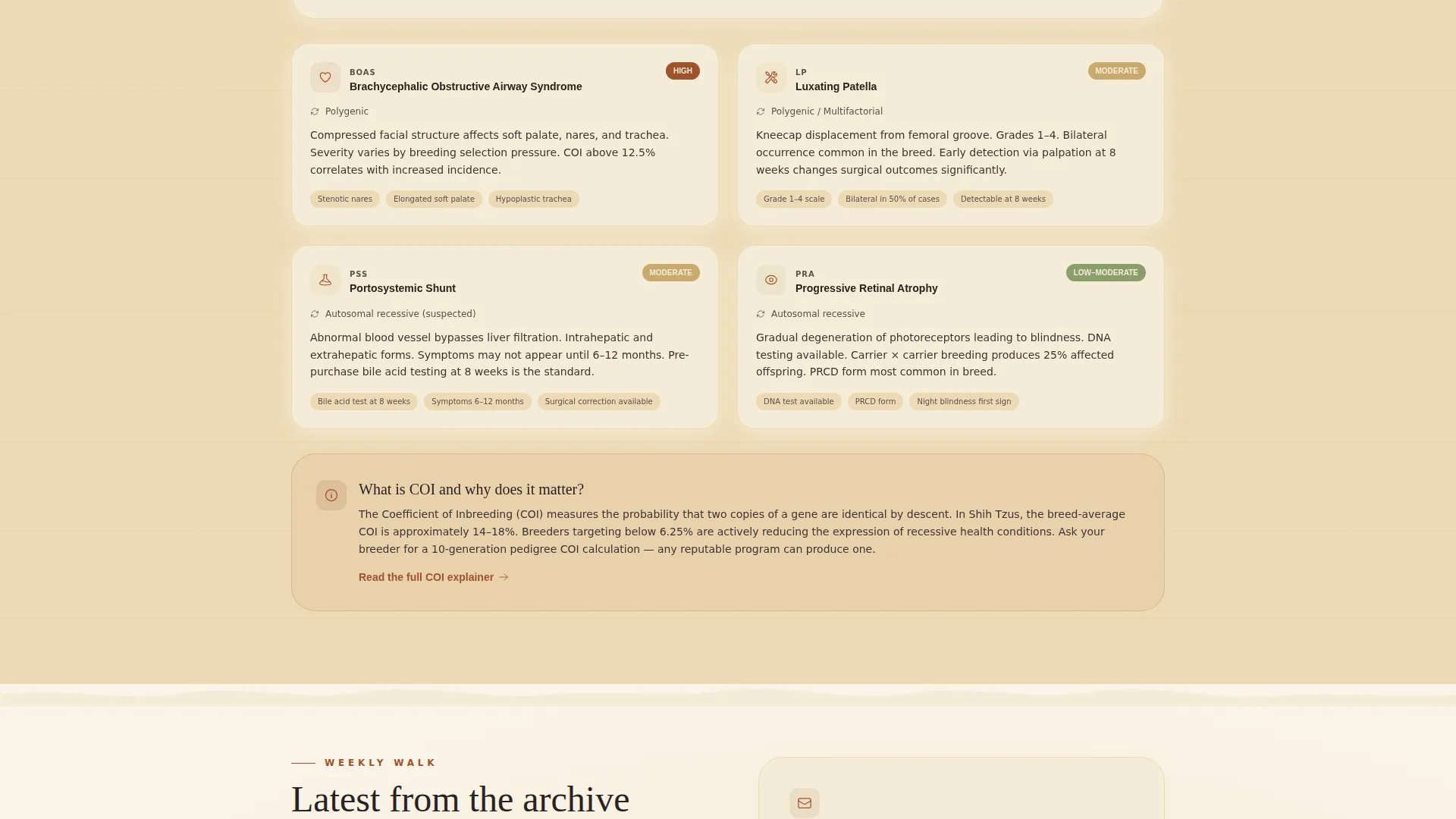 Shih Tzu Health & Genetics Blog Landing Page