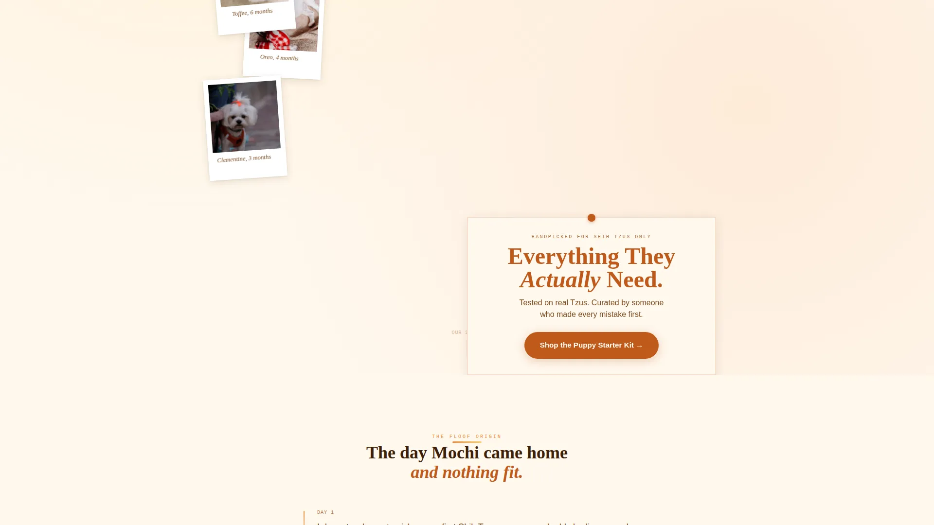 Artisan Shih Tzu Puppy Supplies Landing Page Template