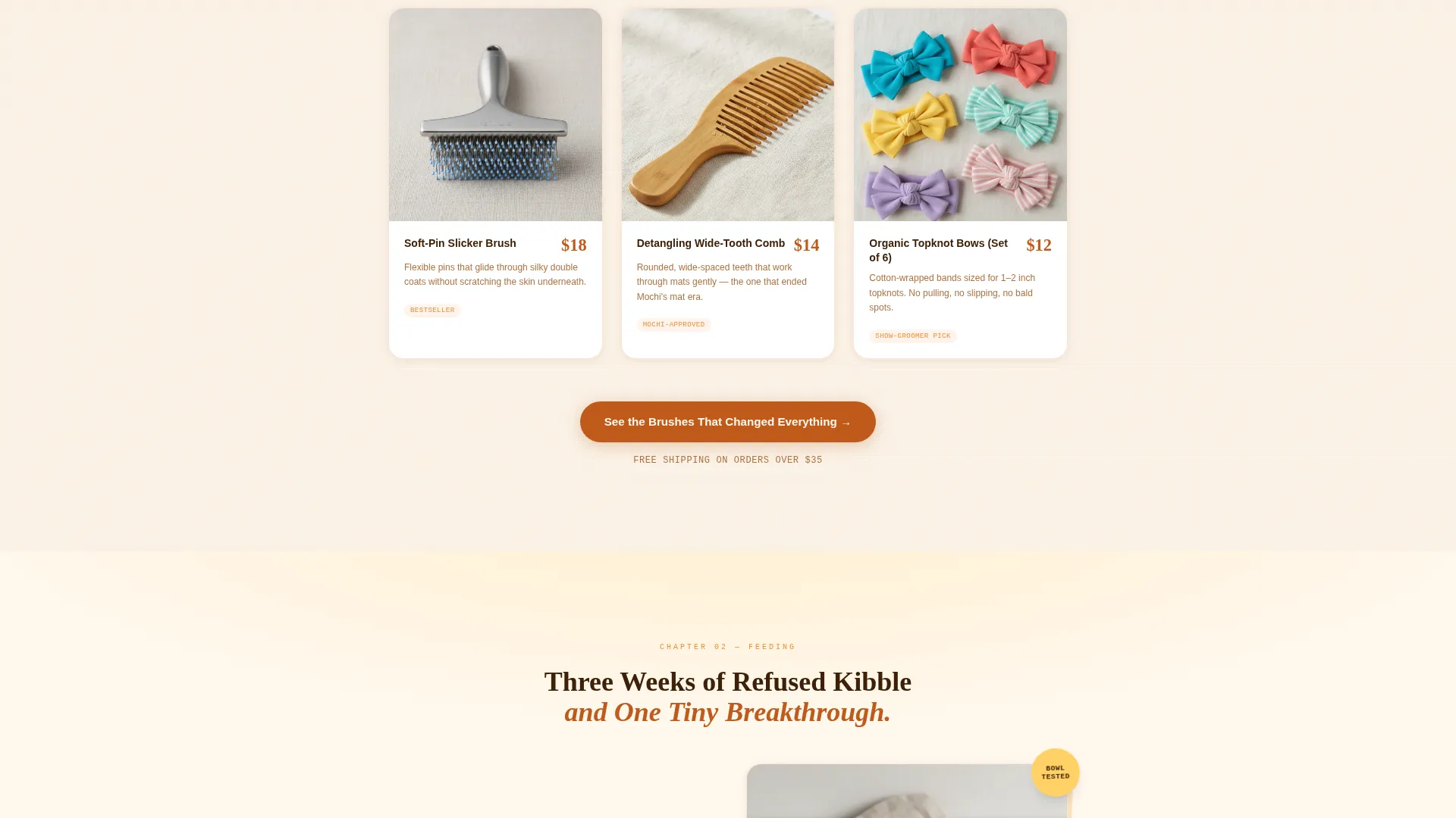 Artisan Shih Tzu Puppy Supplies Landing Page Template