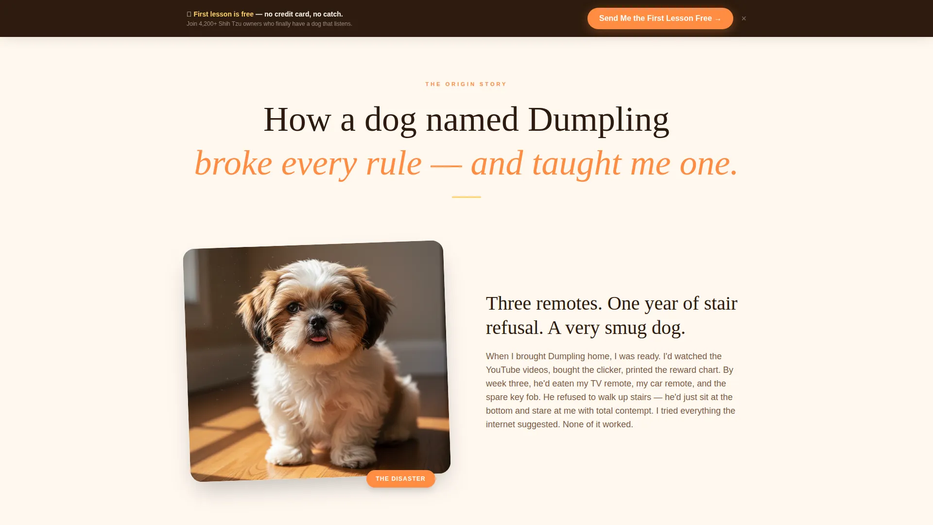 Shih Tzu Training Landing Page Template