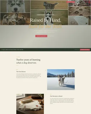Artisan Siberian Husky Breeder Landing Page Template