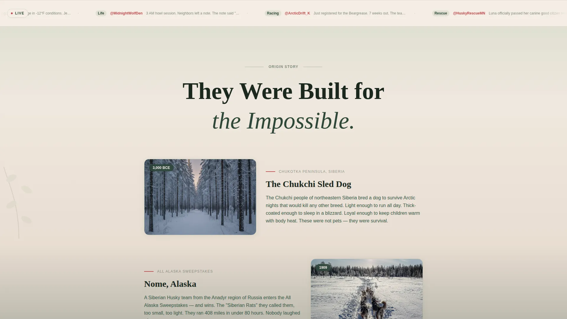 Siberian Husky Community Landing Page Template